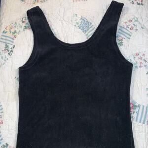 VINTAGE 80’s STIRLING COOPER BLACK VELOUR CROP TOP OSFA MADE IN BRITAIN
